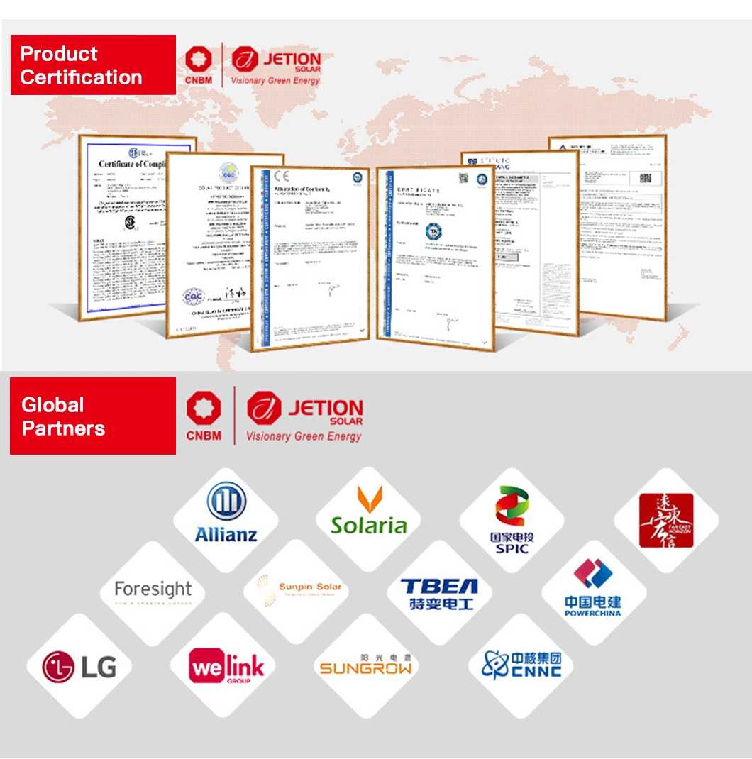 Good Efficiency Tier 1 Jetion Solar Panel Solar Module 395W 400W 410W 415W Can All Black Full Black with CE, TUV